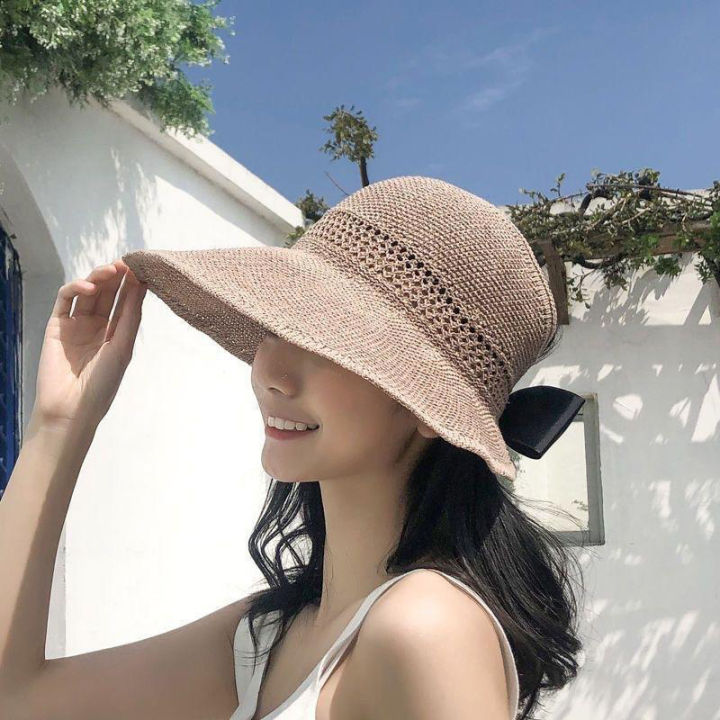 2024 New Casual Women Summer Wide Brim Sun Visor Hat Adjustable UV Protection Foldable Sport Empty Top Cap Beach Cap Sun Hat