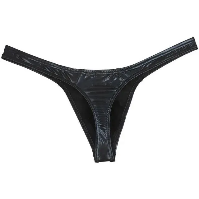 Men%20Oil%20Shiny%20Thong%20Leather%20Panties%20Like%20T-back%20Underwear%20Male%20Stretchy%20G-string%20Solid%20Mini%20Bikini%20Thong%20Bulge%20Pouch%20Pants%20-%20Image%207