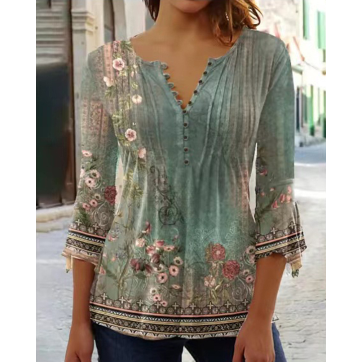 Women's%20Summer%20V-Neck%20Tops%20T-Shirts%20Ladies%20Floral%20Casual%20Blouse%20Tee%20Plus%20Size%20-%20Image%202