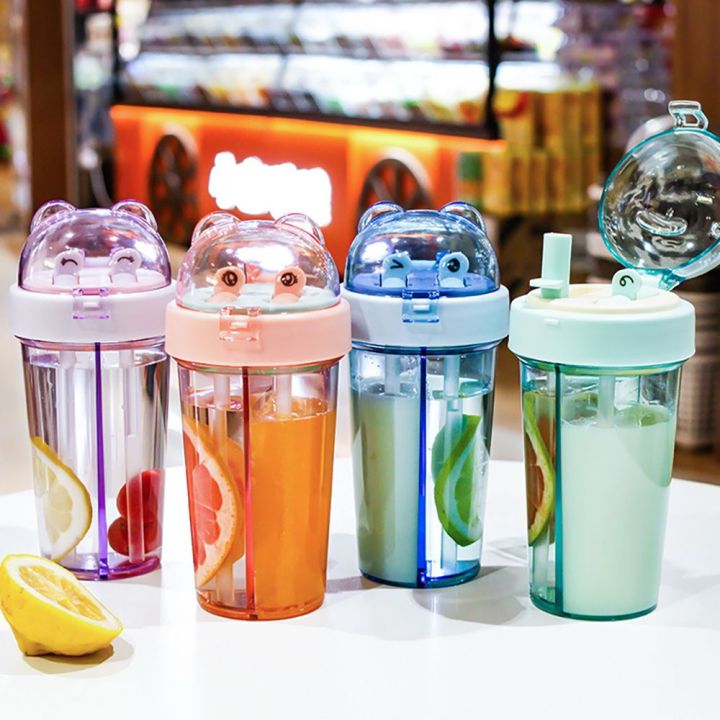420ml%20Children%20Double%20Straws%20Water%20Bottle%20Outdoor%20Portable%20Bottle%20Student%20Couple%20Plastic%20Cup%20Gift%20Dual%20Use%20Drinking%20Water%20Kettle%20-%20Image%203