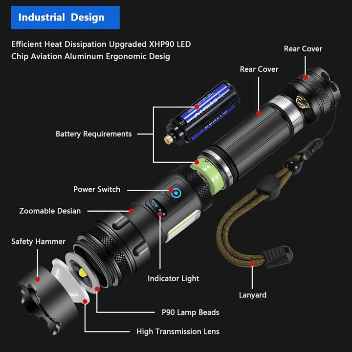 Super%20Powerful%20Flashlight%20XHP120%20LED%20Rechargeable%20Tactical%20Torch%20500m%20Strong%20Light%20Long-range%20Use%2018650%20Battery%20or%2026650%20Battery%20-%20Image%202