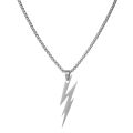 Men Lightning Bolts Pendants Silver Color Stainless Steel Link Chain Fashion Jewelry Chain For Men/Gift for Men/Boys.