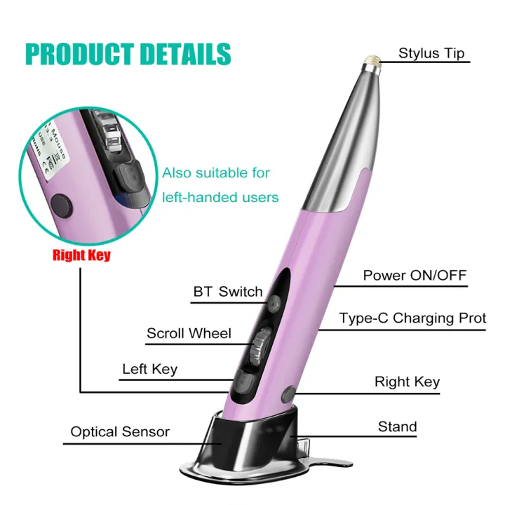 HXSJ%20Three%20Mode%202.4G+Bt3.0+5.0%20%20Optical%20Pen%20Mouse%20800/1200/1600Dpi%20Rechargeable%20Pocket%20Pen%20Mouse%20For%20Pc%20Lapt-op%20Computer%20Blue%20-%20Image%207