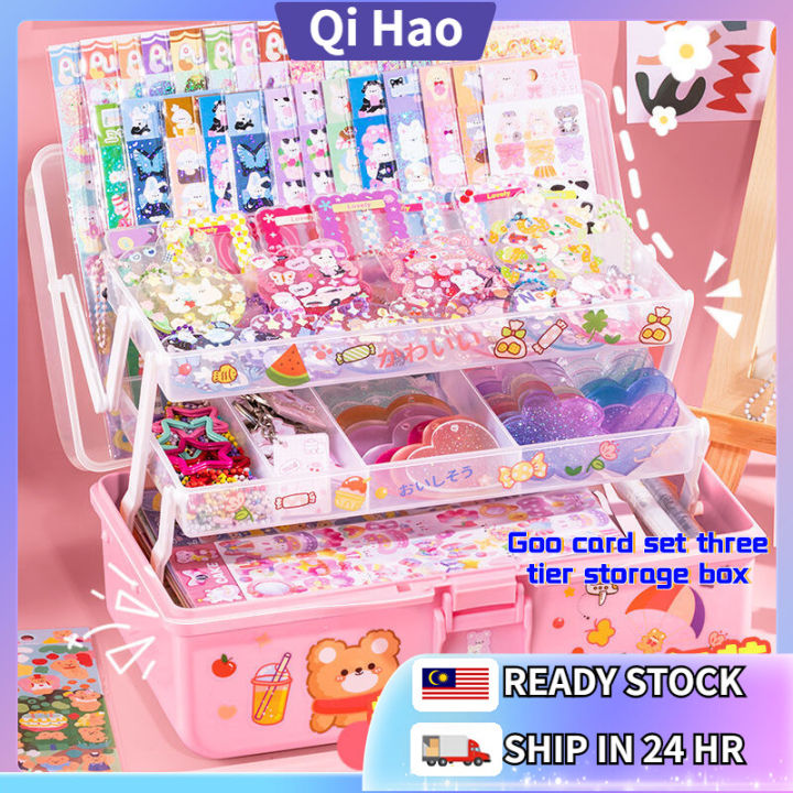 DIY Goo Card Goo card sticker Goo card package Goo card tray Hand account sticker Goo card tool material package children girl goo card toy Free storage box 咕卡礼盒 手账贴纸 咕卡收纳盒 咕卡贴纸