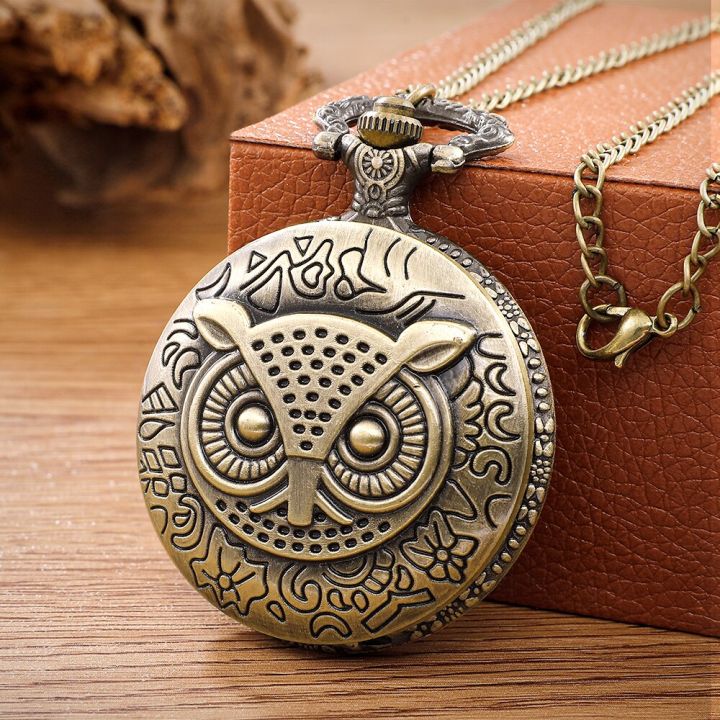 Owl Watch Necklace Owl Pocket Watch Necklace Vintage Pocket Watch