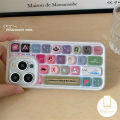 Cartoon Flower Black Kitten Love Heart Cat Candy Color Cover Compatible for IPhone Air 17 16 13 15 14 12 11 Pro Max 16 11 15 13 12 14 Pro 3D Keyboard Stress Relief Entertainment Soft Case.