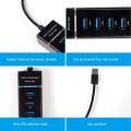 4 Port Usb Hub Superspeed 3.0 Portable Mini-Hub "Parking Strip" For Pendrive, Mouse, Keyboards, Camera, Mobile, Tablet, Pc, Laptop Usb Hub Black 30 Cm - Usb Hub.