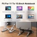 Aluminum Alloy Laptop Holder Stand Adjustable Foldable Portable 10" to 17.5" 6 Angles Travel Laptop Stand for Notebook Computer Bracket Lifting Cooling Holder Non-slip - Laptop Stand - Mac book Stand.