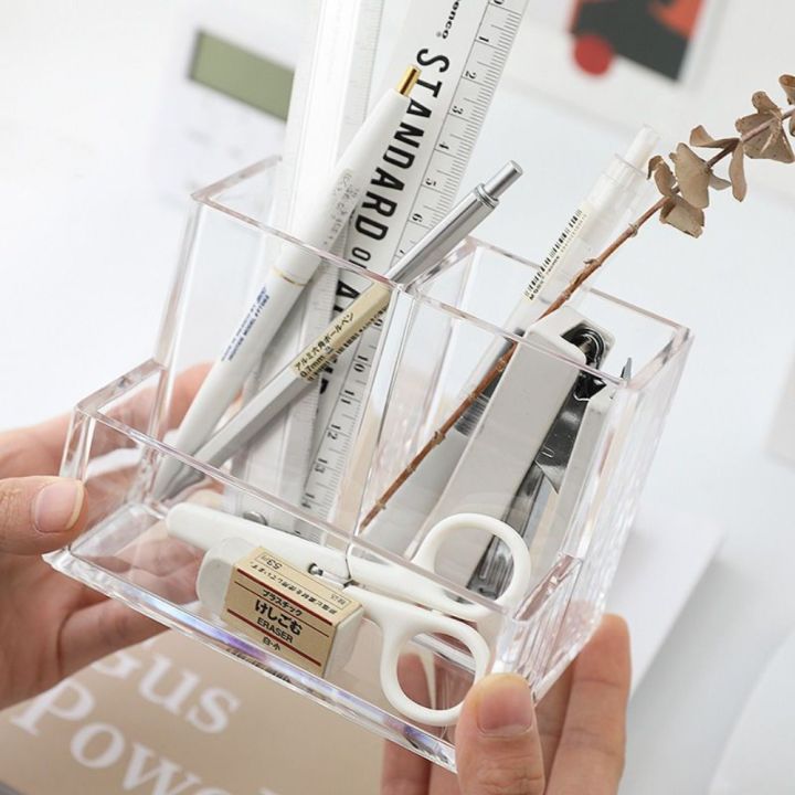 Transparent%20Acrylic%20Pen%20Holder%20New%20Square%20Three%20Grid%20Pencil%20Rack%20Large%20Capacity%20Stationery%20Desktop%20Organizer%20School%20-%20Image%207