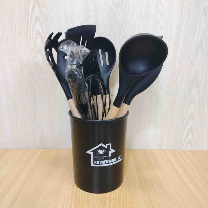 12pcs%20Wooden%20Silicone%20Kitchen%20Utensil%20Nonstick%20-%20Image%202