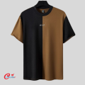 Contrast Your Style with the Two Color Contrast T-shirt for Men - A Round Neck Casual Wear for a Stylish Look.