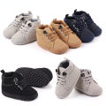【Amnber Berry Mall】Brand Newborn Baby Boy Shoes Soft Sole Crib Shoes Warm Anti-slip Sneaker Solid First Walkers 1 Year Old 0-18 Months.
