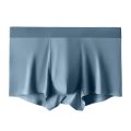 Antibacterial Ice Silk Seamless One-piece Underwear Solid Color Breathable Boxer Mid-waist Underwear.
