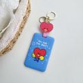 KPOP Bangtan Boys Card Holder Hard Case TATA COOKY Photocard Protector Key Ring with Stretchable Hanging Chain. 