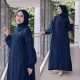 Navy Blue Color Hijab Gown Borka Malai Georgette and soft net Fabric For Women. 