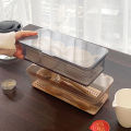 Transparency Storage Box For Tea Set Cup With Lid & Drain Dustproof Cutlery Hold.