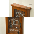 Wooden Key Box, Retro, Wall, Key Cabinet with Magnetic Door, Solid Wood Storage with 6 Hooks -A. 
