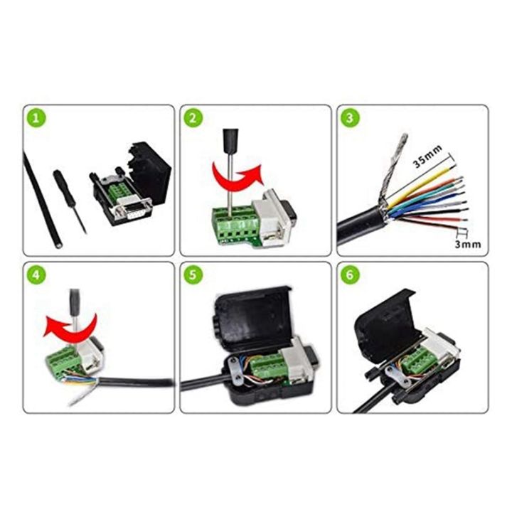 NCANRUI%20DB9%20Solderless%20Connector%20RS232%20D-SUB%20Serial%20to%209-Pin%20Port%20Terminal%20Male%20Female%20Adapter%20with%20Case%20(1Pcs-Male+1Pcs-Female)%20-%20Image%204