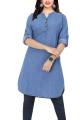 Jeans Cotton Comfortable Kurti For Women A Casual Everyday Wear Soft Breathable Denim Style Outfit Piece.