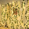 1pc 20 LED Ivy Leaf Fairy Light String - Battery Operated for Bedroom & 7 feet.
