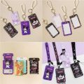 (NEW)PANE5 Portable Students With Lanyard Kuromi Bus Credit ID Card Access Control Cartoon Card Holders Korean Card Case Card Storage Cover.