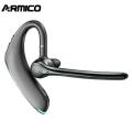 ARMICO Bluetooth Headset Wireless Earpiece V5.0 Dual Mic ENC Noise Cancelling Earphone Built-in 2Mic 16Hrs Hands-Free Calling for Driving Business Office Trucker with Universal Cell Phones. 