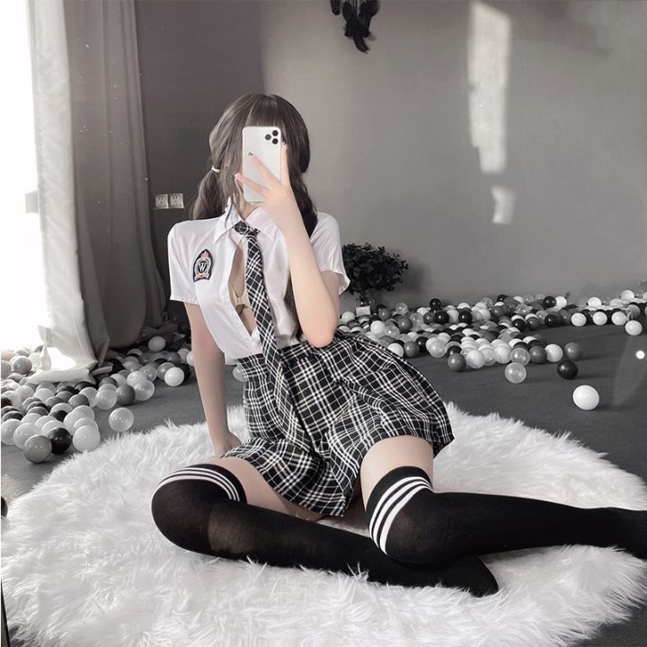 School%20Girl%20Cosplay%20Women%20Role%20Play%20Costume%20Japanese%20Korean%20Student%20Cheerleading%20Sweet%20Plaid%20Uniform%20Tie%20Kawaii%20Style%20-%20Image%206