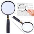 1pcs 90 mm 10X Frame Handheld Magnifying Glass Optical Glass Lens Wood Handle Magnifier For Reading. 