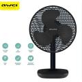 Awei F23 Mini Portable Fan 4 Speeds Low Noise Desktop Stable Cooling Fan 4000mAh Rechargeable Desk Fan. 