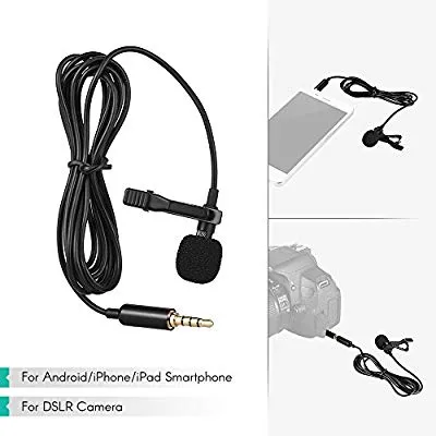 Clip-on%20Mic%20for%20Mobile%20Phone%20DSLR%20Camera%20PC%20with%203.5mm%20Jack,%20TRRS/TRS%20Adapter,%206m%20Cable,%20Metal%20Clip,%20Storage%20Bag,%20and%20LR44%20Battery%20(Black)%20-%20Image%205