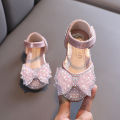 【In-Stock】 GirlsSummer flat princess sandals fashion sequins rhinestone baby shoes children's shoes party party wedding party sandals E618.