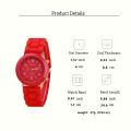 Dual Time Display Quartz Watch Casual Round Pointer Analog Wristwatch With Rubber Band For Women Men Teens Students. 