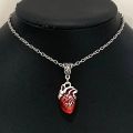 Aesthetic Goth Drip blood cardiac Pendant Necklace Choker Collar Grunge Egirl Goblincore Women Men Accessories Jewelry.
