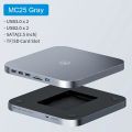Hagibis USB C Hub with Hard Drive Enclosure Type-C Docking Station for Mac mini with 2.5 SATA NVME M.2 SSD Case DP USB3.0 M1/M2.