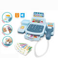 【Limited edition】 Mini Lighting Supermarket Cash Register Role Play Sound Effects Cash Register Play House Cashier Pretend Play Children's. 