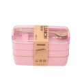 900ml Healthy Material Lunch Box 3 Layer Wheat Straw Bento Boxes Microwave Dinnerware Food Storage Container Lunchbox. 