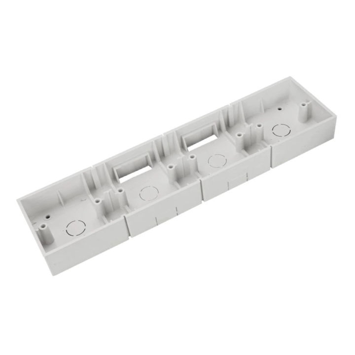 Four Gang PVC China Made White MK Type Line Shaped Junction Box For Electrical wiring Sharp Edge Premium Caliber Plastic Wall Switch Back 4 Cover Part 4Gang