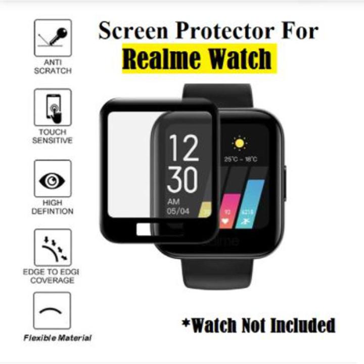 Realme Watch Screen Protector 3D Full Coverage Protective Film Scratch Proof Clear Soft Fibre Glass SmartWatch Screen Protector