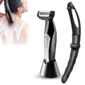 Electric Back Hair Remover Men's Full Body Hair Shaver Trimmer Detachable Foldable Handle Whole Body Washable Wet and Dry Use with Charging Dock. 