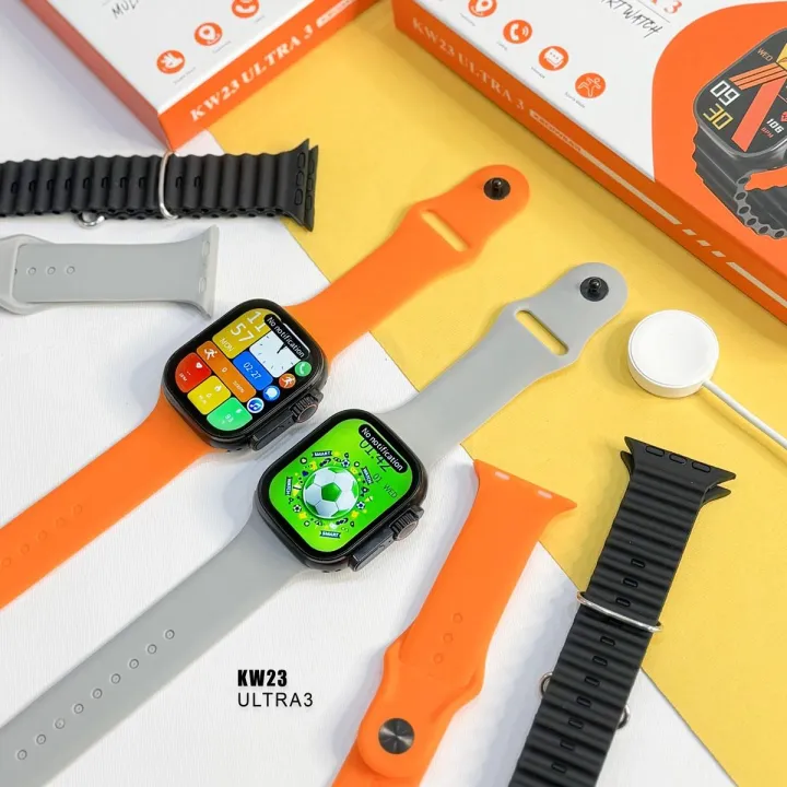 KW23%20Ultra3%20Smartwatch%203straps%20Aluminum%20Body%20Blody%20Blood%20Pressure%20Monitor%20Wireless%20Charging%20Supported%20-%20Image%204