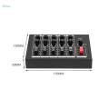 Mini Audio Mixer DC 9V 5 in 1 Out Stereo Mixer for Microphones Guitars Stage. 