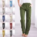Ladies qualityful Cotton Linen Baggy Casual Pants Trousers Plus Size. 