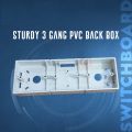 3 Gang PVC Back Box for Gang Switches and Sockets - Perfect Fit for Electrical Gang Switch and Gang Socket Installation. 