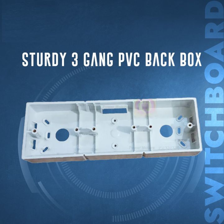 3 Gang PVC Back Box for Gang Switches and Sockets - Perfect Fit for Electrical Gang Switch and Gang Socket Installation