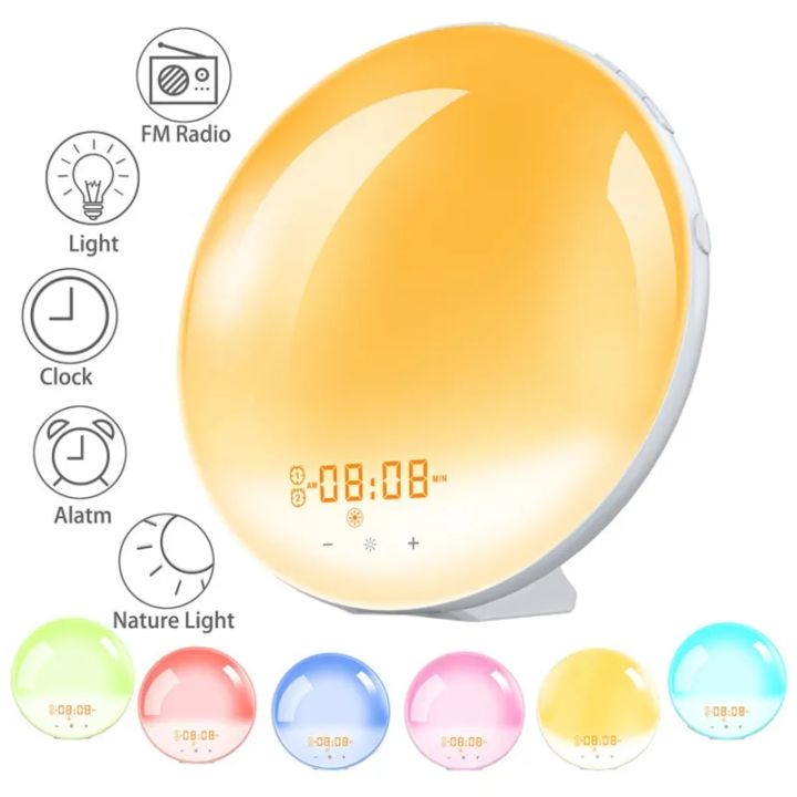 Nature%20Wake%20Up%20Light%20Alarm%20Clock%20with%20Sunrise/Sunset%20Simulation%20Dual%20Alarms%20FM%20Radio%20Snooze%20LED%20Atmosphere%20Night%20Light%20-%20Image%206
