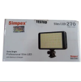 Simpex Professional Slim LED 270 Video Light Dual Colour White/Warm White with Battery Charger. 