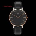HSRT WD1 Cool Quartz Leather Stylish Wrist Watch For Man Full Black.