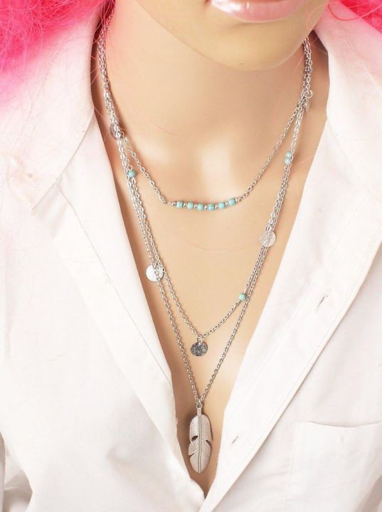 Multilayer%20Choker%20Necklace%20For%20Women%20Chain%20Jewelry%20Feather%20Pendant%20Multi%20Layer%20-%20Necklace%20For%20Girls%20Women%20-%20Image%205