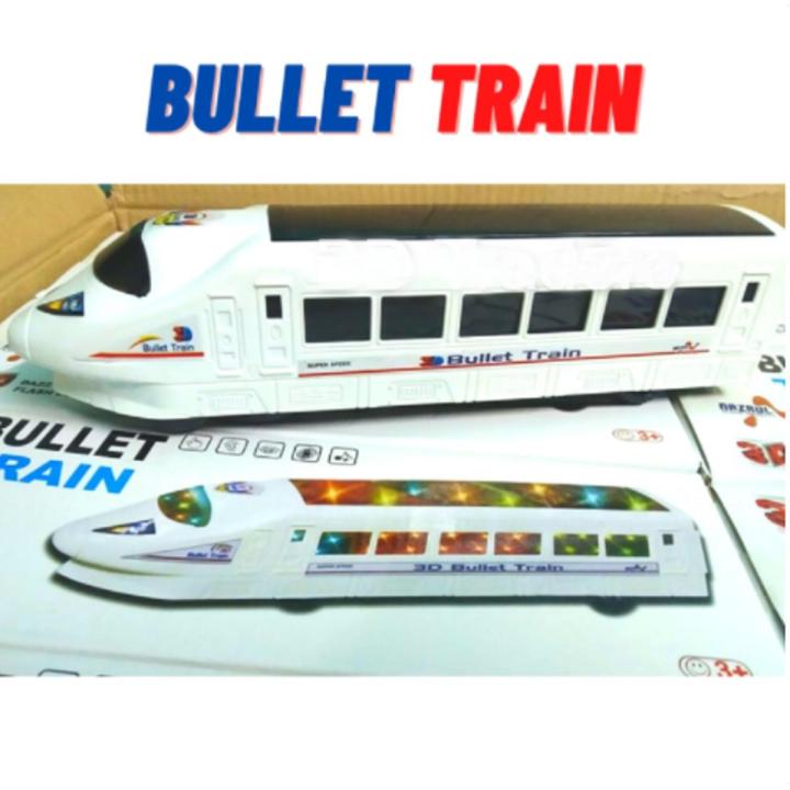 Stylish 3D Bullet Train Toy LED Flashing Lights Sounds Train Toy