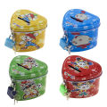 【support】 Cute Cartoon Square Tin Metal Piggy Bank Saving Cash Box Children Kids Birthday Gifts 4 Color With Lock/Key-MINETTE. 